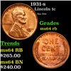 1931-s Lincoln Cent 1c Grades Choice Unc RB