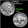 Image 1 : 1930-p Buffalo Nickel 5c Grades vf+