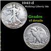 1942-d Walking Liberty Half Dollar 50c Grades vf details
