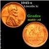 1945-s Lincoln Cent 1c Grades Gem+ Unc RD