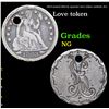 1853 seated liberty quarter love token initials, S.L Grades NG