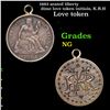 1883 seated liberty dime love token initials, K.R.H Grades NG
