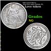 1883 seated liberty dime love token initials, P.L Grades NG