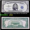 1953A $5 Blue Seal Silver Certificate Grades vf+