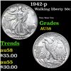 Image 1 : 1942-p Walking Liberty Half Dollar 50c Grades Choice AU/BU Slider