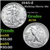 1945-d Walking Liberty Half Dollar 50c Grades Choice AU/BU Slider