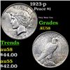 1923-p Peace Dollar $1 Grades Choice AU/BU Slider
