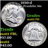 1950-d Franklin Half Dollar 50c Grades Select Unc FBL