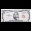 Image 2 : **Star Note** 1953B $5 Red Seal United States Note Grades vf++