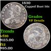 1830 Capped Bust Half Dollar 50c Grades vf details
