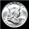 Image 2 : 1954-d Franklin Half Dollar 50c Grades Choice Unc FBL