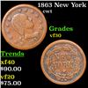 1863 New York Civil War Token F-110/442a 1c Grades vf++
