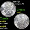 1887-p Morgan Dollar 1 Grades BU+