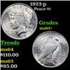 Image 1 : 1923-p Peace Dollar $1 Grades Select+ Unc
