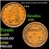 1863 Army & Navy Civil War Token F-18/300a 1c Grades xf+