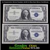 2x Consecutive Serial Number 1957B $1 Blue Seal Silver Certificate  Grades Gem CU