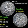 1835 Capped Bust Half Dollar 50c Grades xf details
