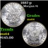 1887-p Morgan Dollar 1 Grades Choice Unc