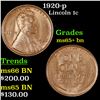 1920-p Lincoln Cent 1c Grades GEM+ Unc BN