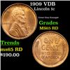 1909 VDB Lincoln Cent 1c Grades GEM Unc RD