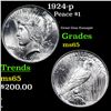 1924-p Peace Dollar $1 Grades GEM Unc