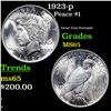 1923-p Peace Dollar $1 Grades GEM Unc