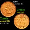 1907 Indian Cent 1c Grades Choice Unc RD