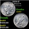 Image 1 : 1934-d Peace Dollar $1 Grades Select+ Unc