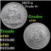 1877-s Trade Dollar $1 Grades xf