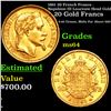1861 20 French Francs - Napoleon III Laureate Head Gold Grades Choice Unc