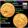 ***Auction Highlight*** 1915-s Gold Indian Half Eagle $5 Graded au58 By SEGS (fc)
