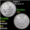 1886-o Morgan Dollar $1 Grades vf++