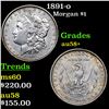 1891-o Morgan Dollar $1 Grades Choice AU/BU Slider+