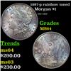 Image 1 : 1897-p rainbow toned Morgan Dollar $1 Grades Choice Unc