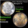 1885-o Rainbow Toned Morgan Dollar $1 Grades GEM Unc