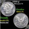 1890-p Morgan Dollar $1 Grades Choice Unc PL