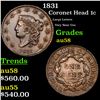 1831 Coronet Head Large Cent 1c Grades Choice AU/BU Slider