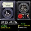 Image 1 : Proof . 1986-S Liberty Modern Commem Half Dollar 50c Graded GEM++ Proof Deep Cameo By USCG