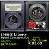 Proof . 1986-S Liberty Modern Commem Half Dollar 50c Graded GEM++ Proof Deep Cameo By USCG