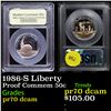Proof . 1986-S Liberty Modern Commem Half Dollar 50c Graded GEM++ Proof Deep Cameo By USCG