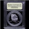 Image 2 : Proof . 1990-P Eisenhower Modern Commem Dollar $1 Graded GEM++ Proof Deep Cameo By USCG