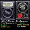 Proof . 1991-S Mount Rushmore Modern Commem Dollar $1 Graded GEM++ Proof Deep Cameo By USCG