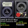 Proof . 1995-S Civil War Modern Commem Half Dollar 50c Graded GEM++ Proof Deep Cameo By USCG
