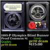 Image 1 : Proof . 1996-P Olympics Paralympics Modern Commem Dollar $1 Graded GEM++ Proof Deep Cameo By USCG