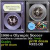 Proof . 1996-s Olympic Soccer Modern Commem Half Dollar 50c Graded GEM++ Proof Deep Cameo By USCG