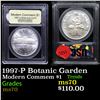 Proof . 1997-P Botanic Garden Modern Commem Dollar $1 Graded GEM++ Proof Deep Cameo By USCG