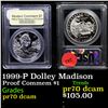 Image 1 : Proof . 1999-P Dolley Madison Modern Commem Dollar $1 Graded GEM++ Proof Deep Cameo By USCG