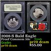 Image 1 : Proof 2008-S Bald Eagle Modern Commem Half Dollar 50c Graded GEM++ Proof Deep Cameo By USCG