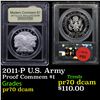 Proof 2011-P U.S. Army Modern Commem Dollar $1 Graded GEM++ Proof Deep Cameo By USCG