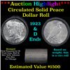 Image 1 : ***Auction Highlight*** Circulated First Financial Shotgun Peace $1 Roll 1923 & D Ends  (fc)